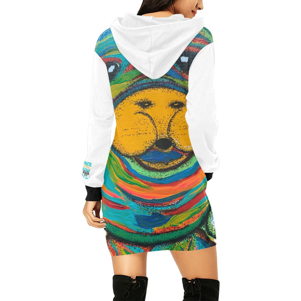 Manatee Landing Retreat Dress All Over Print Hoodie Mini Dress (Model H27)