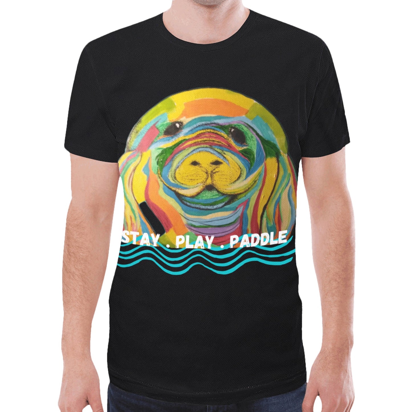 Manatee Landing Mens Black T New All Over Print T-shirt for Men (Model T45)