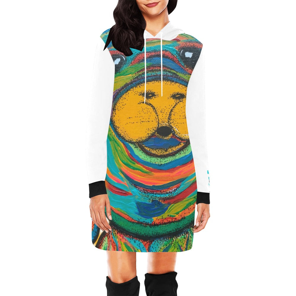 Manatee Landing Retreat Dress All Over Print Hoodie Mini Dress (Model H27)