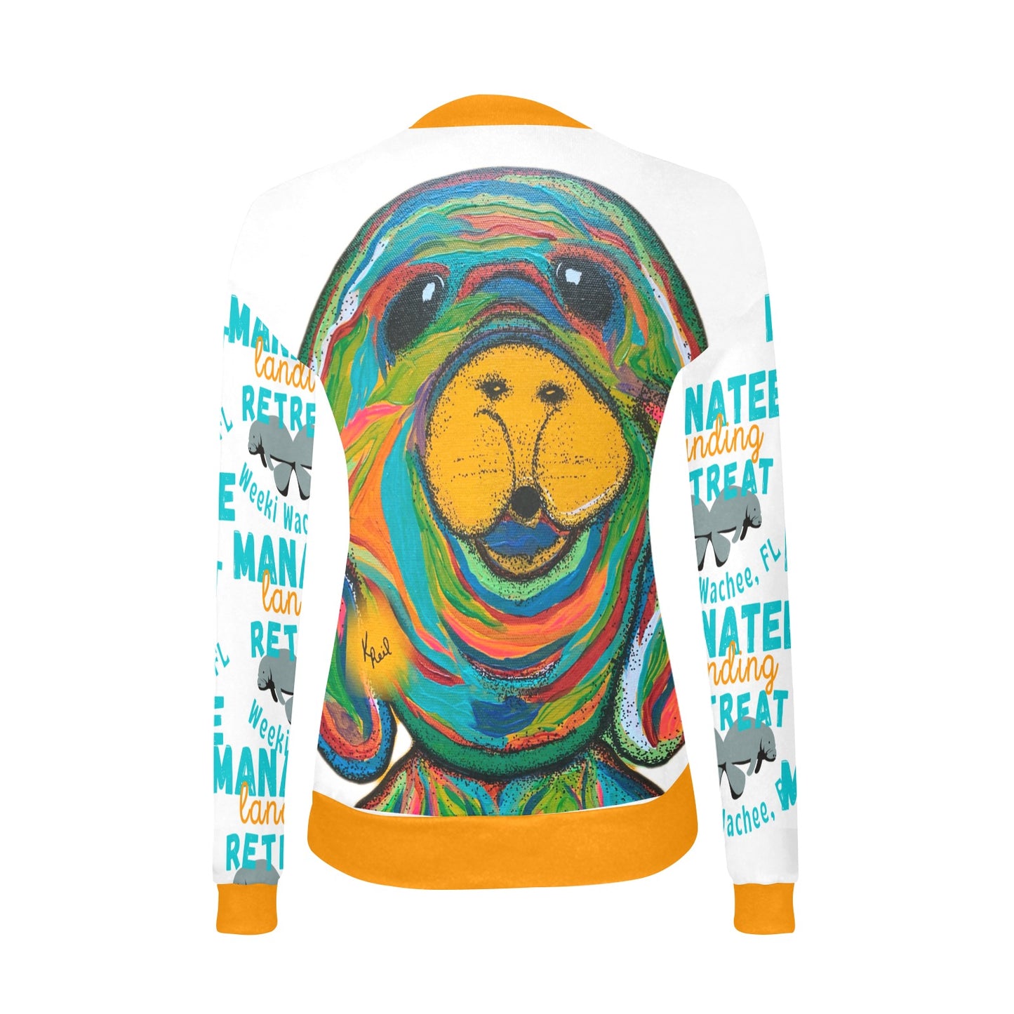 Manatee Landing Retreat Womans V Neck Sweatshirt Women's All Over Print V-Neck Sweater (Model H48)