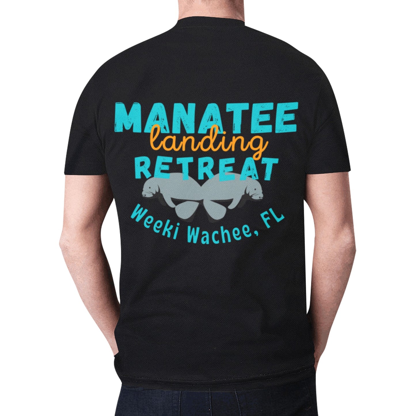 Manatee Landing Mens Black T New All Over Print T-shirt for Men (Model T45)